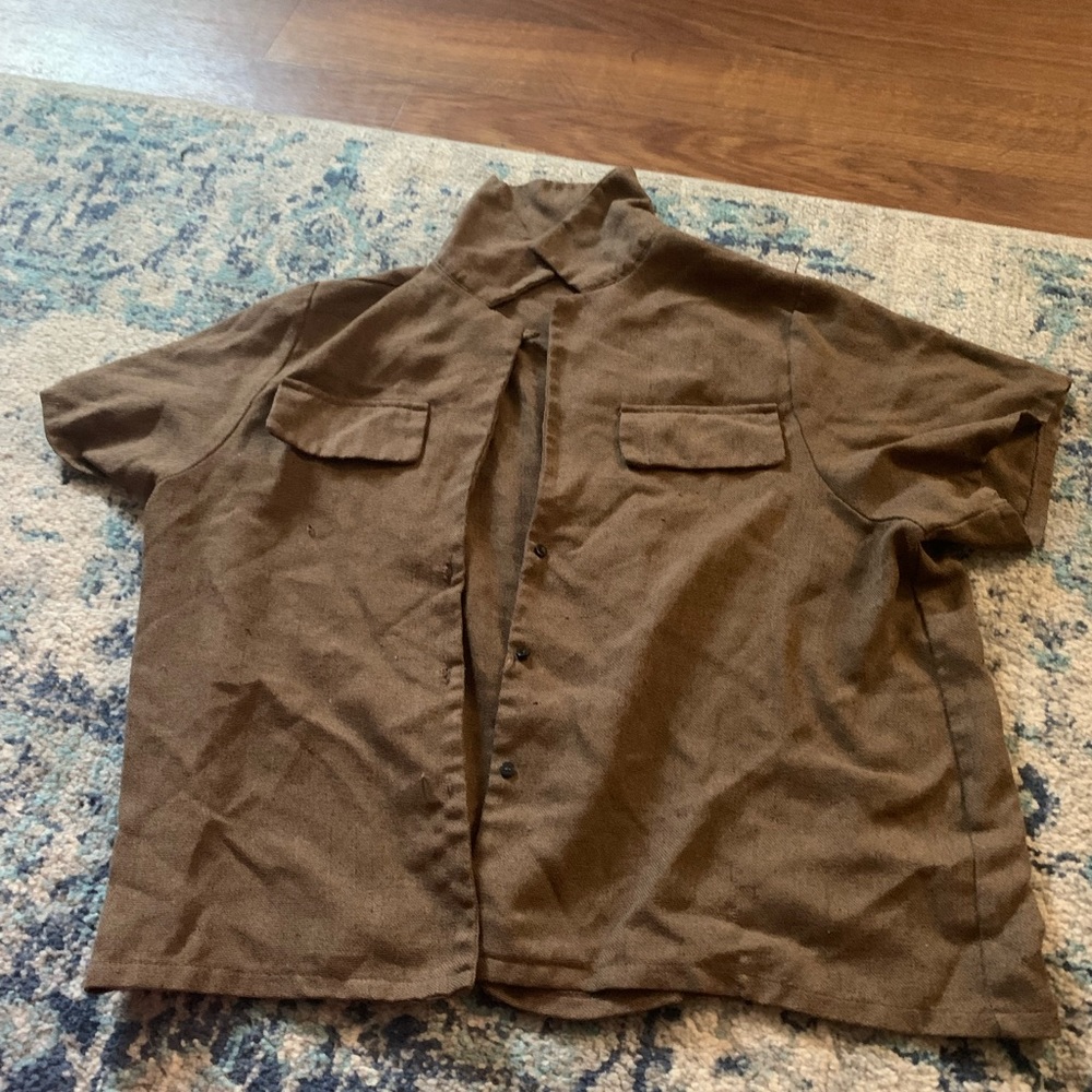 Brown earthy button up